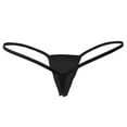 thumbnail image 3 of WEIWEN G String Thongs for Women Mini Micro Panties High Cut Underwear Low Rise Tiny T-Back Thong Panty Black, S, 3 of 4