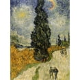 thumbnail image 2 of Van Gogh, Vincent 11x14 Gold Ornate Wood Framed with Double Matting Museum Art Print Titled - Road with Cypresses, 2 of 4