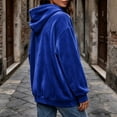 thumbnail image 6 of DYTTDG Women’s Solid‑Color Velour Hoodie, Long Sleeve Drawstring Loose‑Fit Hoodie With Front Kangaroo Pocket, Soft Casual Loungewear Sweatshirt for Fall Winter Daily Outfits, 6 of 8