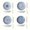 7-inch Yamada Pattern Plate, 4 Colors, 4 Pieces, variant on 4 Piece Floral Ceramic 7 Inch Deep Serving Plates Non Slip Edge Underglaze Color Daily Use