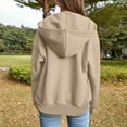 thumbnail image 6 of Womens Hoodie Womens Oversized Hoodie Women's Hoodies & Sweatshirts Casual Long Sleeve Pullover Hoodie Lightweight Comfortable Fashion Top For Everyday Wear Beige - XL, 6 of 9
