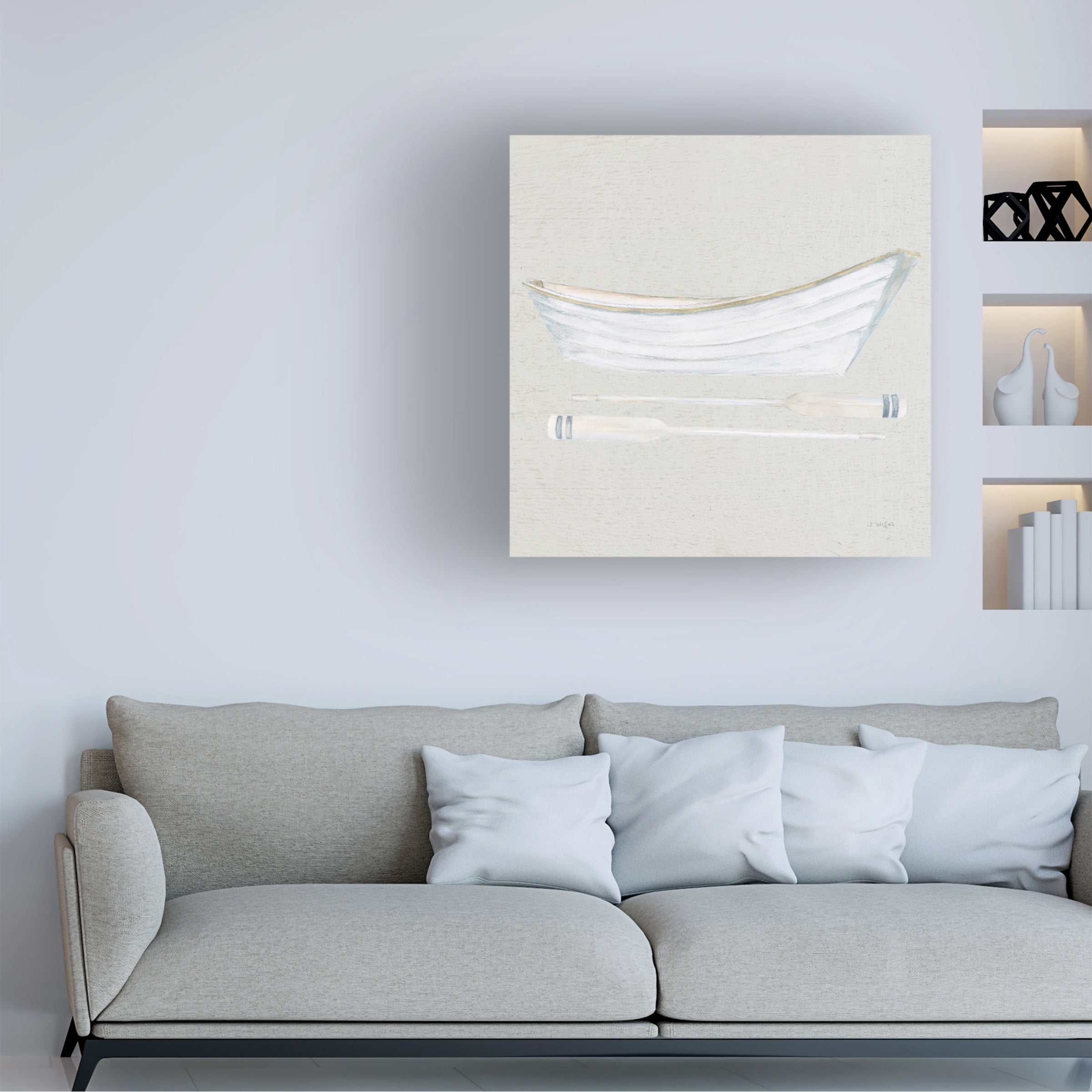 James Wiens 'Serene Seaside I Tan' Canvas Art