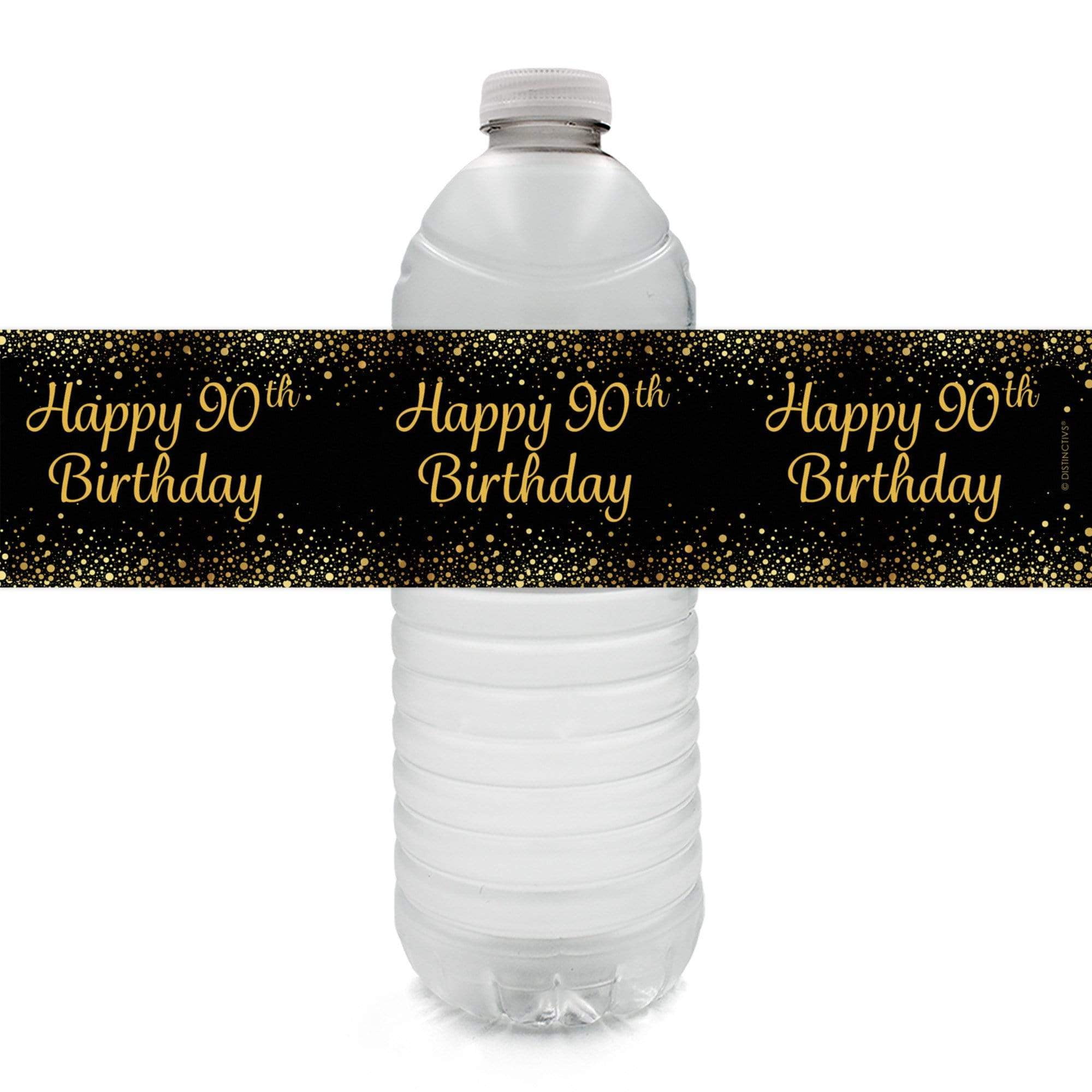 Set of 25 Birthday Personalized Waterproof Party Favor Water Bottle Labels 8"x2" 
