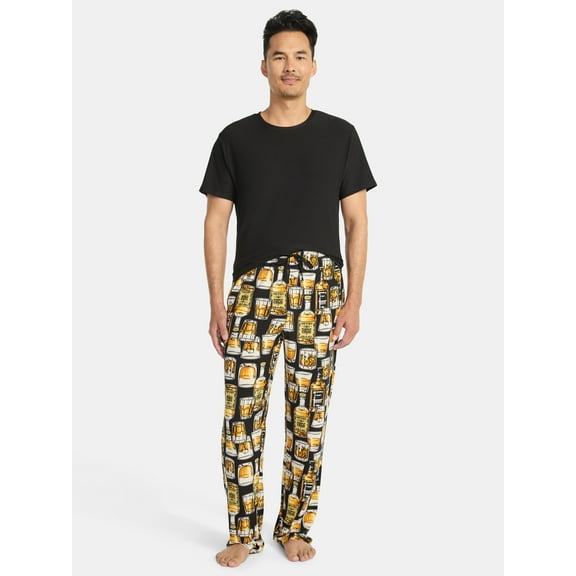 Fox   Badger Men's Short Sleeve Top and Pajama Pants Sleep Set, 2-Piece, Sizes S-XXL