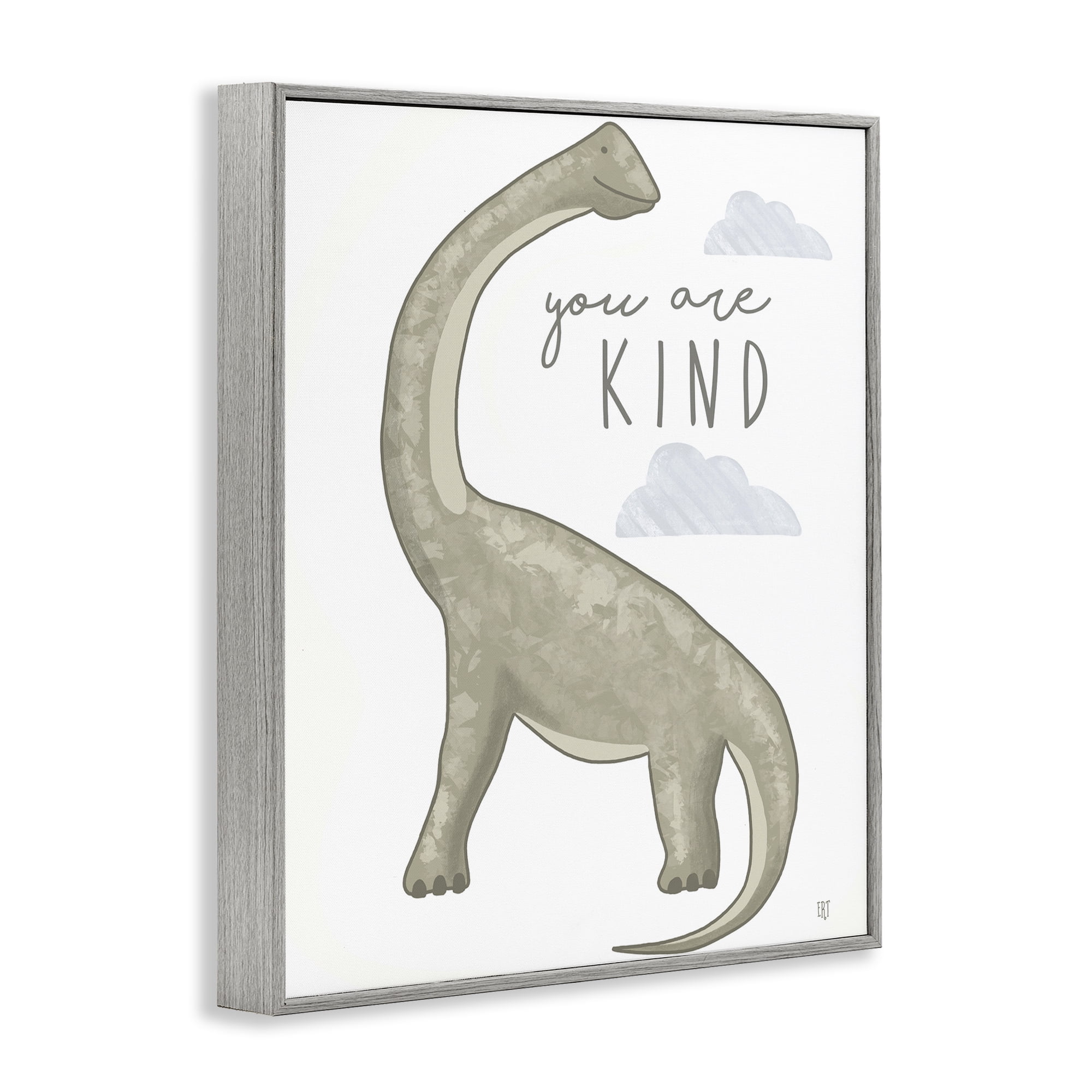 Stupell Industries You Are Kind Dinosaur Gray Framed Giclee Art, design by Elizabeth Tyndall
