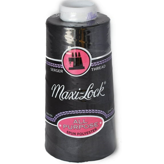 Maxi-Lock Black Serger Thread, 3000 Yard Cone