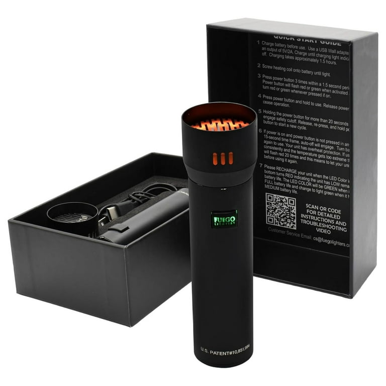 Fuego Electric Lighter - Cigar Lighter - USB Rechargeable Lighter -  Windproof Lighter - Walmart.com