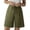 Green, variant on Womens Button Side Summer Linen Shorts, Lightweight Loose Elastic Waist Lounge Bermuda Shorts with Pockets (Grey, XXL)