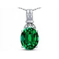 thumbnail image 2 of Star K � Oval 10x8 Simulated Emerald Fashion Pendant Necklace, 2 of 9