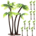 12Pcs Plastic Coconut Palm Tree Miniature Plant Pots Bonsai Craft Micro