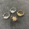 thumbnail image 1 of 2 pedrería micro-set de plata bañada en oro con personalidad europea y americana, anillo abierto, 1 of 2