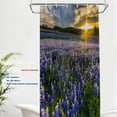 thumbnail image 2 of Purplish Blue Wilderness Sunset Decor Shower Curtain,Yellow Nature Lavender Bathroom Decor Polyester Fiber Plastic Rings Quick-Drying Waterproof for Bathtubs/Bathroom, 72x36 inches, 2 of 6