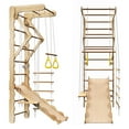 thumbnail image 3 of 6 in 1 Jungle Gym for Toddlers, SHINPT Indoor Climbing Toy for Kids, Baby Jungle Gym Indoor with Swing, Slide, Ladder, and Climbing Wall, Kids Wooden Play Gym, Toddler Playground for Best Gift, 3 of 6