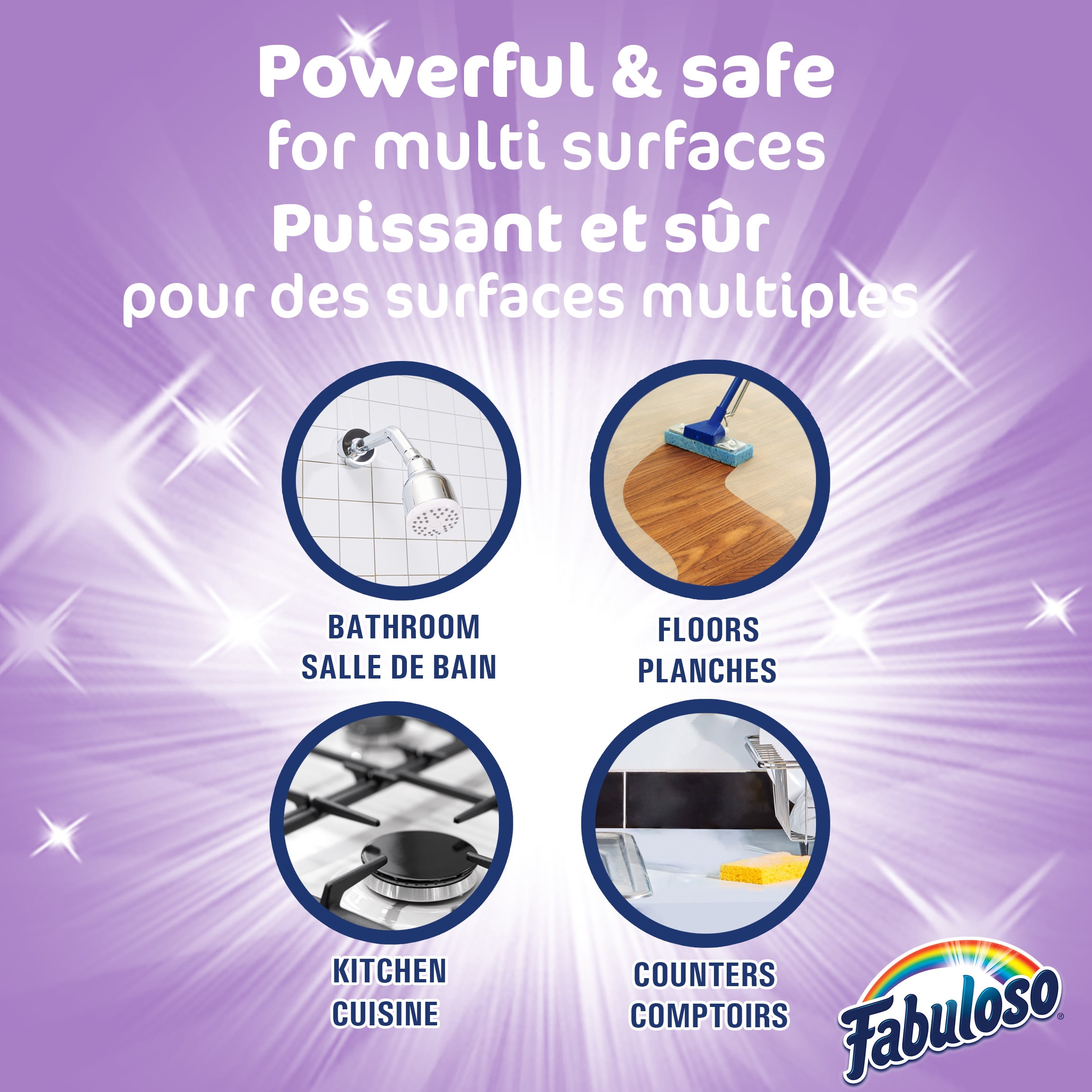 Fabuloso Original Multi-Purpose Cleaner, Powerful Cleaning, Long-Lasting Freshness, No Rinse Floor Cleaner, Lavender Scent, 1.65 L