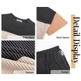 thumbnail image 6 of Fantaslook Color Block Two Piece Sets for Women Texture Crew Neck Short Sleeve Tops and Shorts Outfits Loungewear with Pocket, 6 of 8