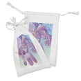 thumbnail image 2 of Crazy Art Fabric Pouch Set of 2, Interpretation of Cartoon Magic Mushrooms in a Modern Style Vivid Trippy Design, Drawstring Bag for Toiletries Masks and Favors, 9" x 6", Multicolor, by Ambesonne, 2 of 2
