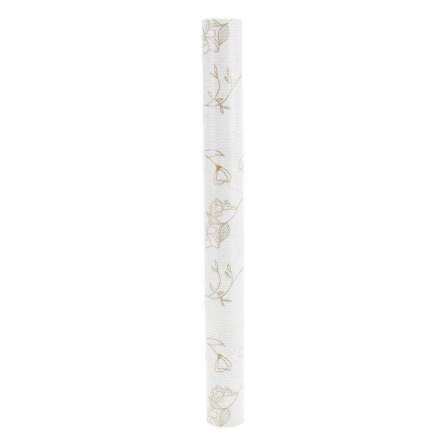 Unique Bargains 1 Pc Shelf Liner Drawer Liner Fondo Rosa Blanco 59.06"x17.72" Dorado Blanco
