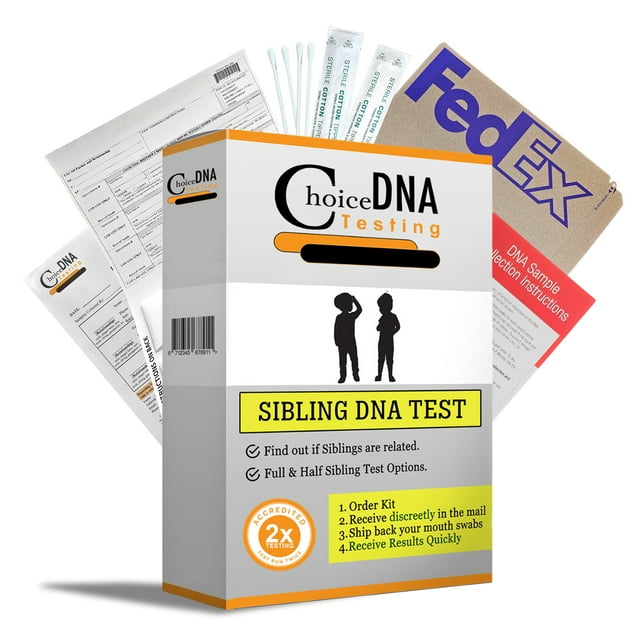 Choice DNA Express Trousse de Test à Domicile pour Frères et Sœurs, pour 2 Frères et Sœurs Pleine Grandeur Ou Demi-Frères