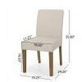 thumbnail image 3 of GDF Studio Pocatello Contemporary Fabric Upholstered Dining Chairs, Set of 2, Beige and Weathered Brown, 3 of 8
