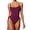 Fuchsia, variant on Women's One Piece Swimsuit Strappy Backless Bathing Suit Cut Out Lined Scoop Neck Adjustable Straps Swimwear