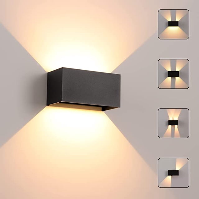 Luz de pared LED JAMW blanca cálida 24 W 3000 K impermeable IP65 ángulo de haz ajustable