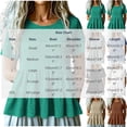 thumbnail image 3 of Ashirexll Summer Tops for Women Solid Color Spring Summer Fashion Casual Flared Short Sleeve Round Neck Top for Everyday, 3 of 6