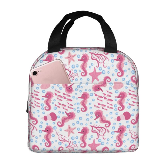 Disketp Seahorse and Starfish for Insulated Lunch Bag for Women and Men, Perfect for Work, Hiking, Picnic