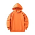thumbnail image 4 of Ymyiu Girl's Hoodies Fleece Hoodies for Girls Unisex Cotton Loose Sweatshirts Casual Long Sleeve Pullover Tops with Pockets 5T 6T(Orange, 5-6 Years), 4 of 4