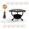 thumbnail image 4 of Yuarrent Kit de estufa de fusión de pegatinas de cera de madera, sobres de invitación de boda, sellado de calentador de fuego, olla, accesorios Artesanía No.02 Yuarrent HA008713-02, 4 of 6