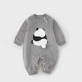 thumbnail image 2 of FAOWME Girls Long Sleeve Pullover Romper Sweatshirt Bodysuits Romper Grey 12-18 Months, 2 of 3