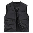 thumbnail image 6 of VBTAPA Men's Cargo Vest Lightweight Outdoor Safari Travel Fishing Vest Hiking Waistcoat with Multi Pockets Black L, 6 of 7