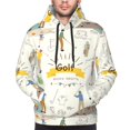 thumbnail image 2 of Bingfone Golf Icons And Golfer Men's Drawstring Hoodie Long Sleeve Pocket Sweatshirts-Small, 2 of 6