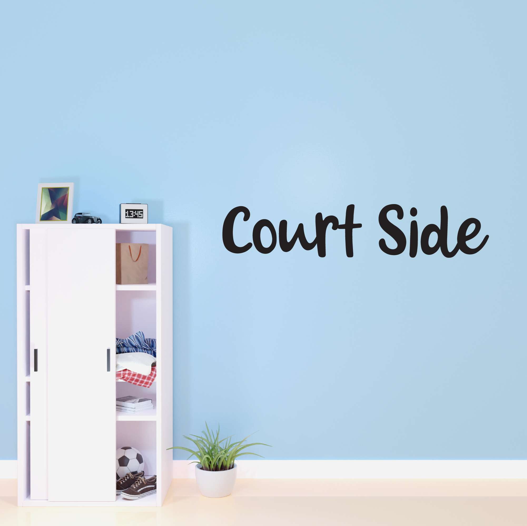 Boys Courtside Cute Sports Wall Decal Decoration Basketball Court Wall