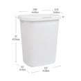 thumbnail image 3 of 50L Slim Laundry Hamper, Clothes Basket, Lid, Wicker Design, Plastic, 17.65" L x 13.75" W x 21" H, White, 3 of 6
