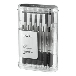 TUL BP3 Ballpoint, Retractable, Fine Point, 0.8 mm, Silver Barrel, Black Ink, Pack of 12