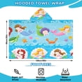 thumbnail image 2 of Mermaid Princess Sea Pattern Hooded Bath Towel，60"x35" for Ages 3 To 12 Kids, Quick Dry Lightweight Soft Microfiber Hood Beach Towel Cover Up for Kids, 2 of 7