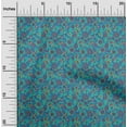 thumbnail image 2 of oneOone Georgette Viscose Turquoise Blue Fabric Kalamkari Craft Projects Decor Fabric Printed By The Yard 42 Inch Wide, 2 of 5