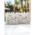 thumbnail image 6 of Outdoor Pillows Waterproof, Farmhouse Wildflowers Bedding Throw Pillows with Insert for Couch Sofa Bed, Watercolor Floral Shabby Wood Grain 16x16 Inch Pillowcases Decorative Patio Pillow Set of 2, 6 of 8
