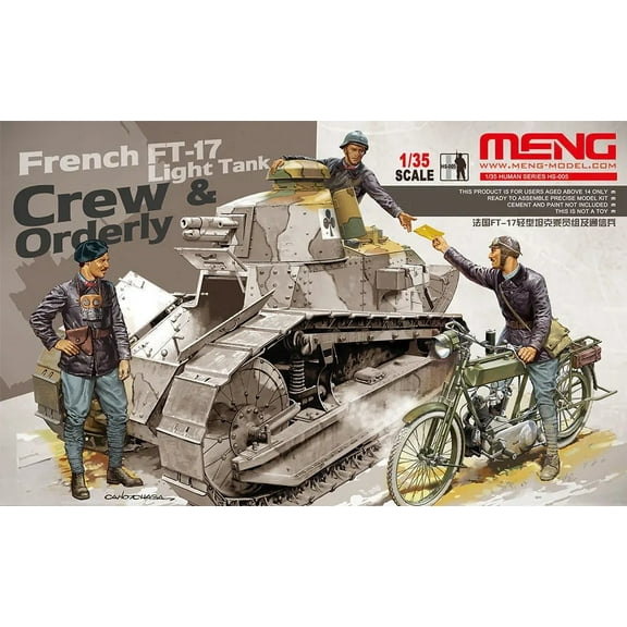 Meng Model HS-005 1/35 French FT-17 Light Tank Crew & Orderly (tank not included) Assemble
