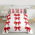 thumbnail image 2 of Castle Fairy Teens Female Men Kawaii Bow-Tie Full Size Comforter Sets 3-Piece,Dreamy Princess Bedding Comforter Set,Red White Lightweight Bedding Sets,Luxury Bedroom Decor,Reversible, 2 of 8