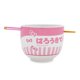 thumbnail image 2 of Cuenco para ramen Sanrio Hello Kitty Tokyo con rayas rosas y palillos, 2 of 8
