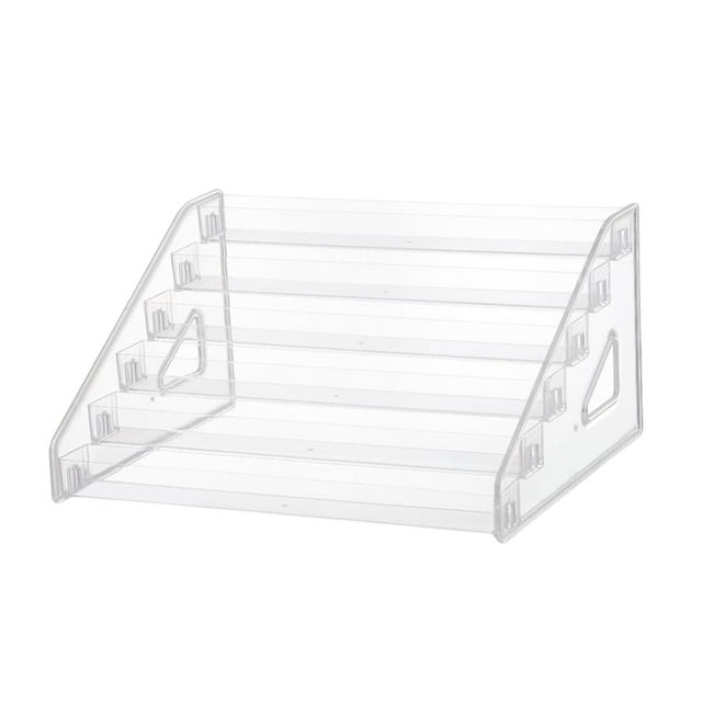 KLKCMS Nail Polish Display Rack Essential Oils Holder Clear Organizer Shelf for Pigment 6 Tiers