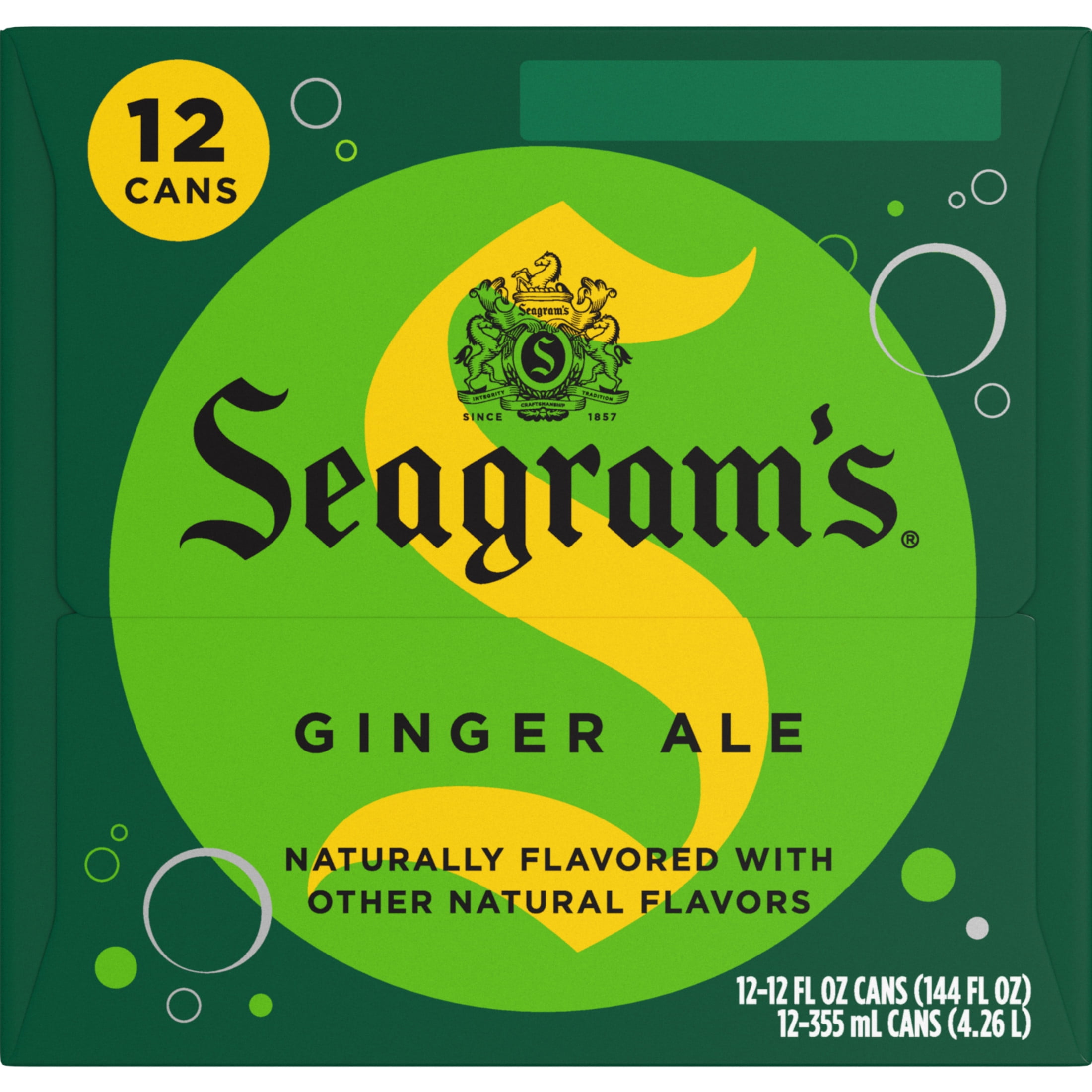 Seagram's Ginger Ale Soda Pop Fridge Pack Cans, 12 fl oz, 12 Pack