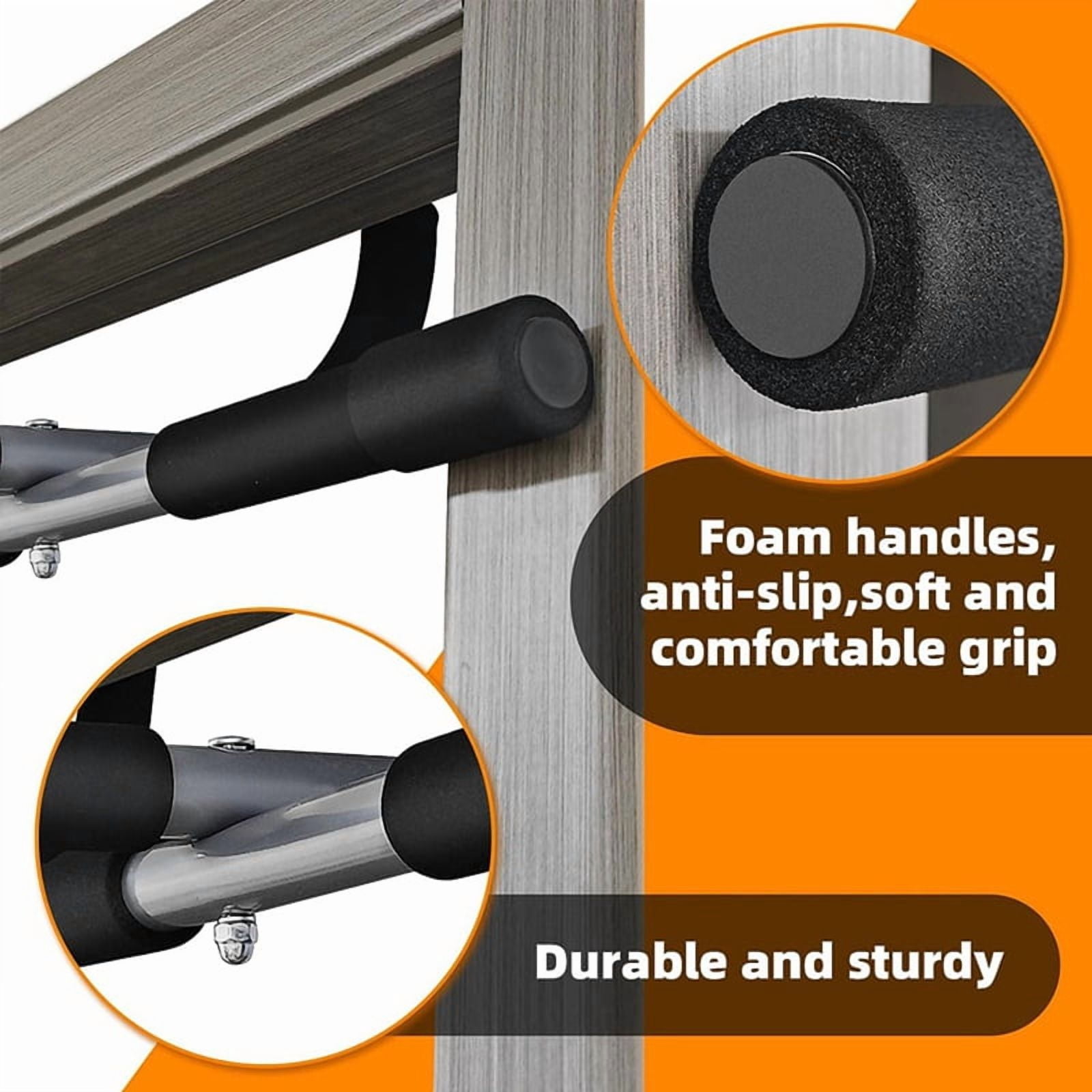 Wall Mounted Pull Up Bar - Chin Up Bar for Doorway, Multi-Gym Home Fitness Equipment with Enhanced Door Frame Protection,1 * Chin Up Bar