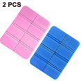 thumbnail image 1 of Cojín de espuma para asiento de senderismo, asiento plegable impermeable ultraligero para acampar (negro + rosa), 2 uds., 1 of 5