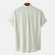 thumbnail image 5 of Hombres Casual Botones Playa Sin posicionamiento Jersey Estampado a rayas Cuello alto Camisa de manga corta Blusa Pompotops  oipoqjl46555, 5 of 9