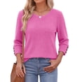 thumbnail image 4 of Fantaslook Womens 3/4 Sleeve Shirts with Buttons Dressy Casual Blouses Tunic Tops Fall Clothes, 4 of 9