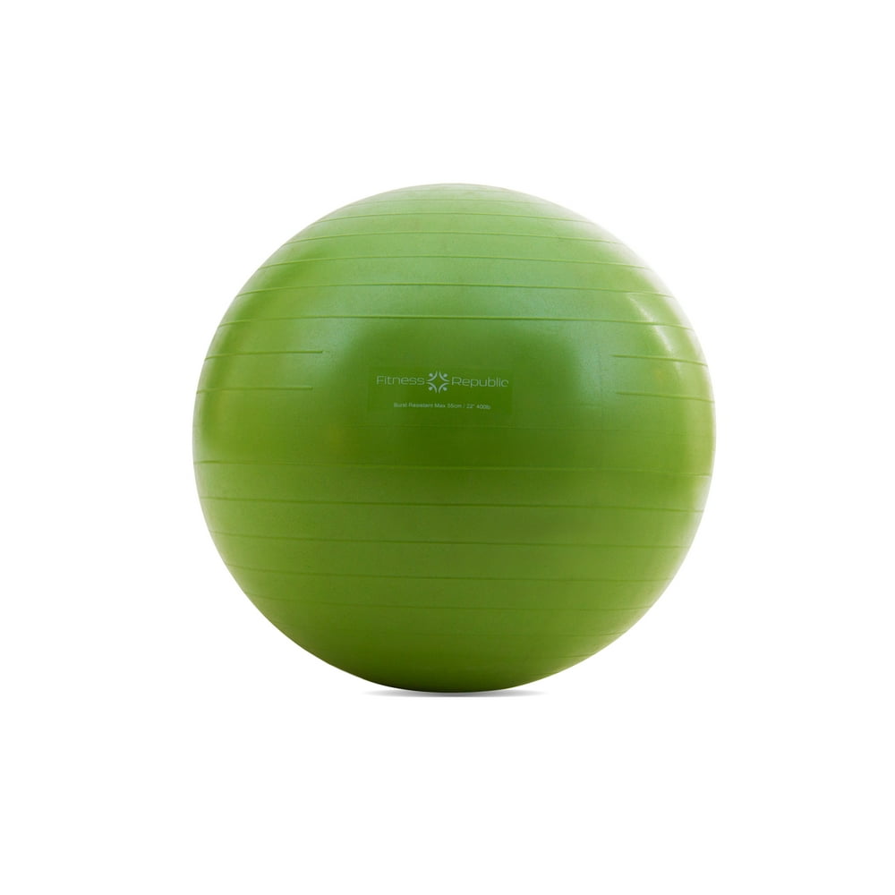 Fitness Republic 55cm Stability Ball Green with Pump (Exercise Ball / Gym Ball)