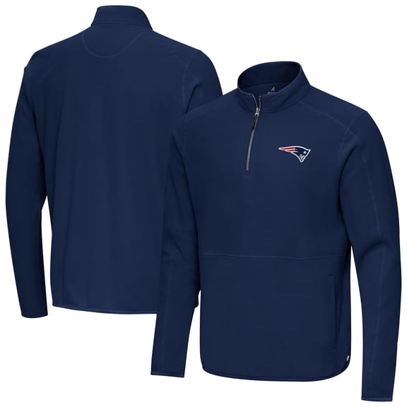 Men's Antigua Navy New England Patriots Step Up Quarter-Zip Pullover