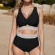 thumbnail image 1 of Traje de baño de moda para mujer, conjuntos de bikini de cintura alta, dos piezas, traje de baño con nudo recortado, traje de baño de nailon para mujer, 1 of 8